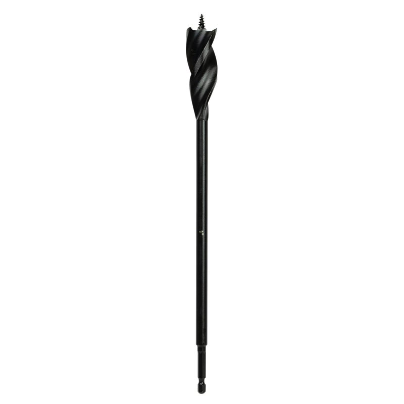 Greycore Tools 1 Inch x 12 Inch 3-Flute Auger Bit, Wood Drill Bit for Hard and Soft Wood, 1/4    Quick Change Shank, Woodworking Auger Bits (1    x 12    Auger) - Image 1